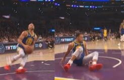 Stephen Curry Embarrasses Himself After Slipping On Dunk Fail Then Airballs! Warriors vs Lakers