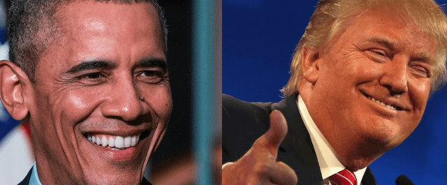 Donald Trump and Barack Obama Getting Haircuts